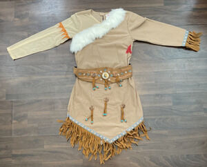 Vintage 90s Disney Store Pocahontas Movie Dress Up Costume Girls M 7/8